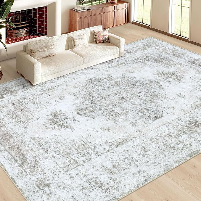 XLUEZ Area Rug 10x12 Living Room Rugs, Machine Washable Vintage Distressed