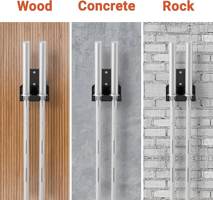 Fitvids Wall Mount Vertical Barbell Hanger Olympic Barbell Holder