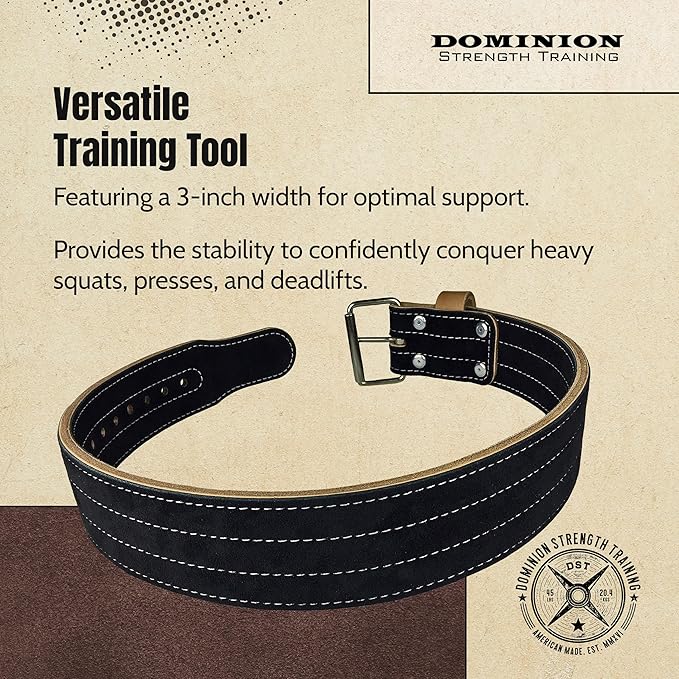 Suede 3-inch Weightlifting Belt - Premium Powerlifting Support with Enhanced Grip Technology