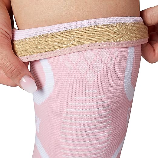 RiptGear Knee Compression Sleeve Women - Knee Support and Compression Knee Brace for Women Working Out For Pain, Running (Small, Pink (1 Pack))