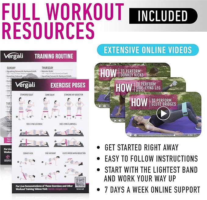 Resistance Bands for Working Out with Workout Bands Guide. 4 Booty Bands for Women Men Fabric Elastic Bands for Exercise Bands Resistance Bands for Legs Bands for Working Out Hip Thigh Glute Bands Set