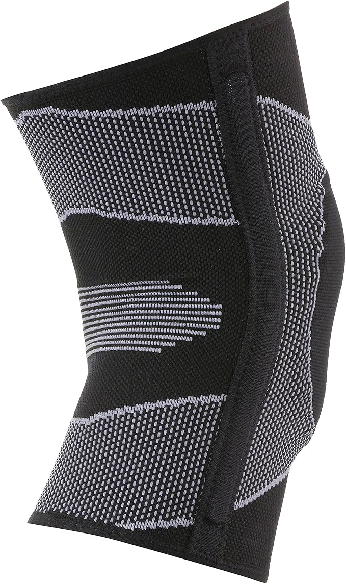 McDavid Elastic Compression Knee Sleeve with Gel Pad. 4-Way Elastic Brace with Strays. For Stability, Recovery, Injury, Walking, Running Pain. Left and Right Leg. Patella Support.