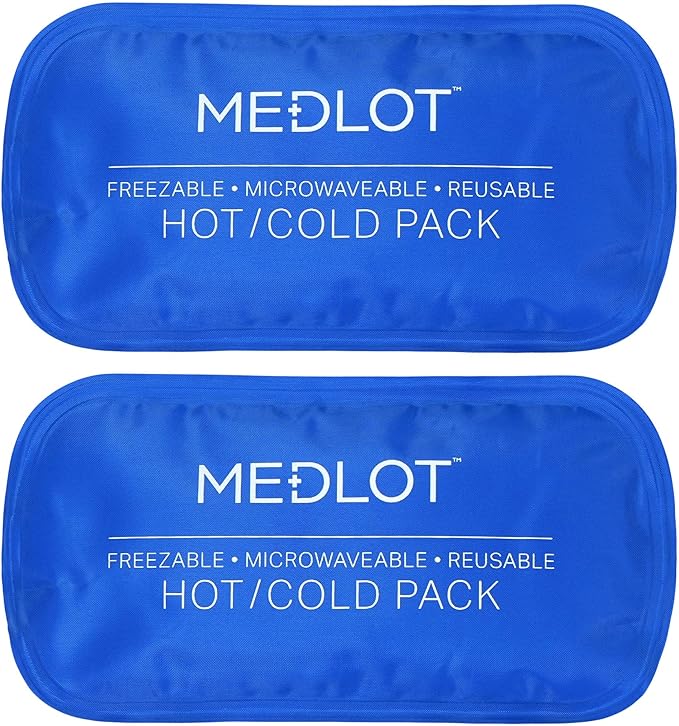 LotFancy Gel Ice Packs, 2pc Reusable Hot Cold Pack for Therapy, Heating Cooling Gel Pad, Pain Relief for Face, Head, TMJ, Wisdom Teeth, Oral Facial Surgery, Sport Injuries, Migraine, Muscle Joint