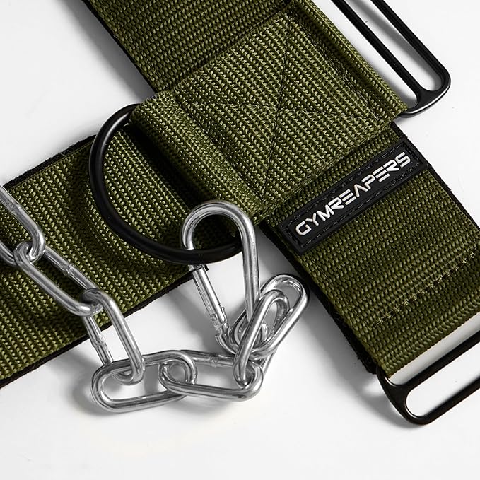 Gymreapers Neck Harness Weight Lifting - Neck Trainer Workout Equipment - Heavy Duty Stainless Steel Chain, Adjustable Neoprene Head Strap, Exercise Equipment for Strength & Pain Relief