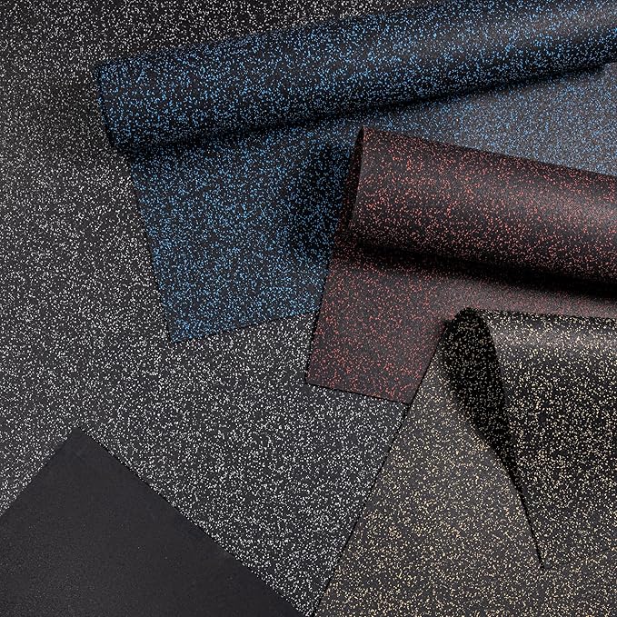 Genaflex Rubber Gym Floor Mat - 8mm Thick - Heavy Duty Commercial Protective Gym Flooring Roll (10% Red, 4' X 6')